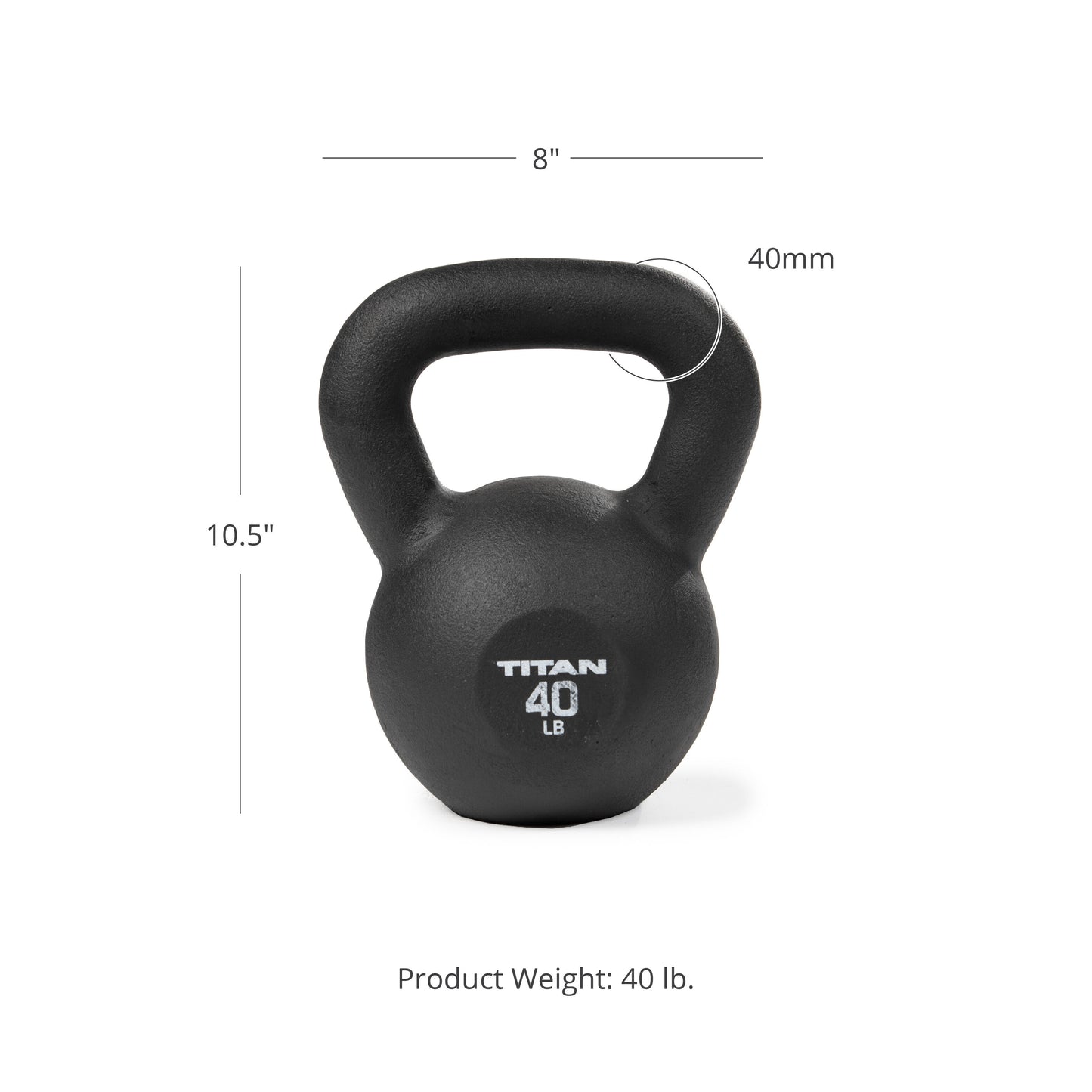 SCRATCH AND DENT - 40 LB Cast Iron Kettlebell - FINAL SALE - view 7