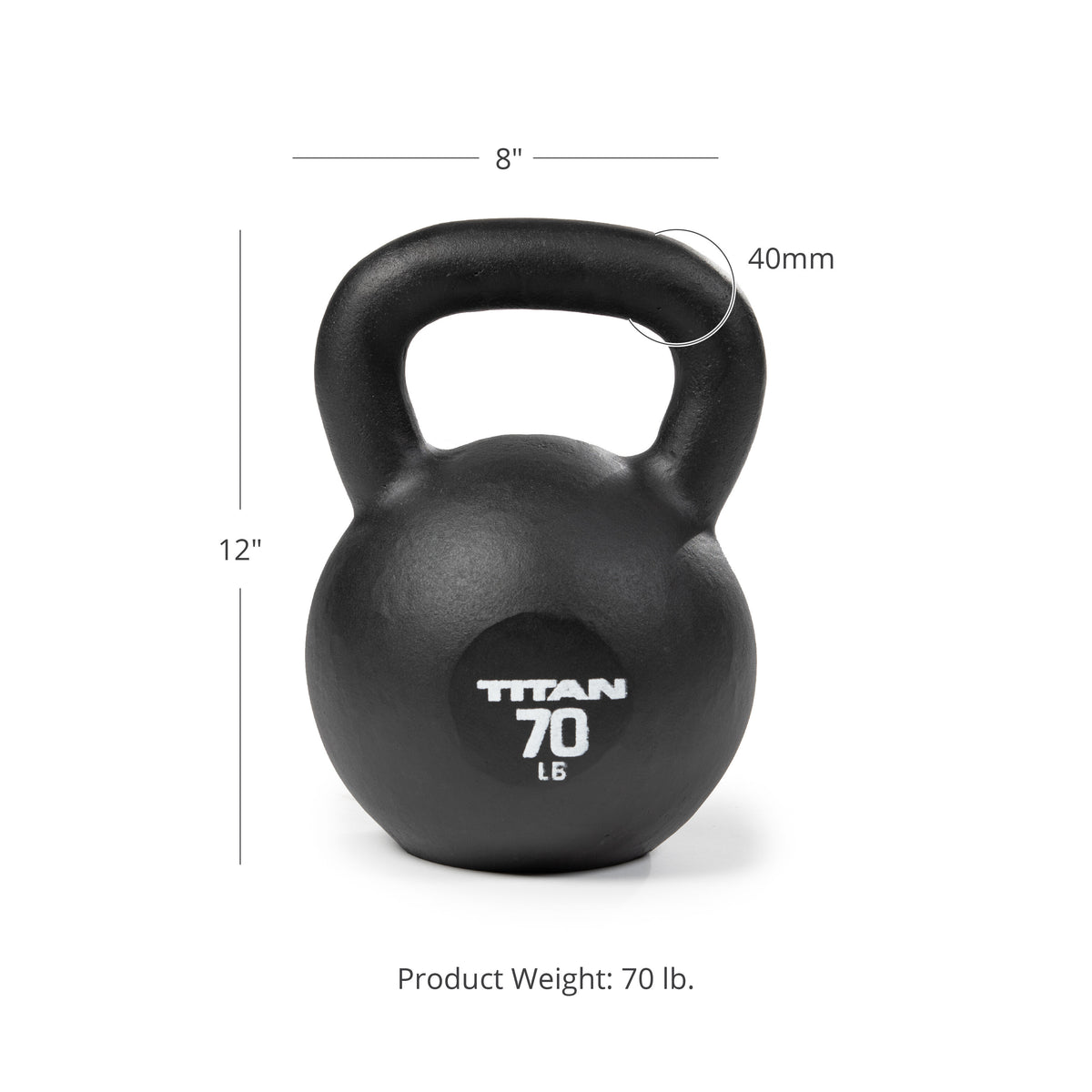 SCRATCH AND DENT - 70 LB Cast Iron Kettlebell - FINAL SALE - view 7