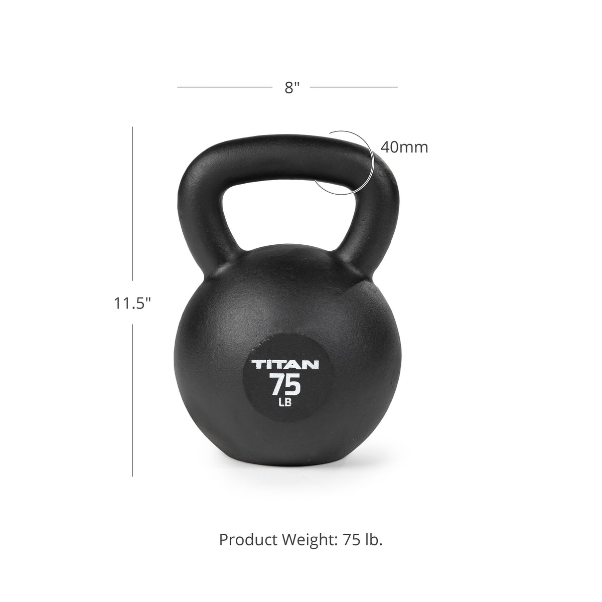 SCRATCH AND DENT - 75 LB Cast Iron Kettlebell - FINAL SALE - view 7