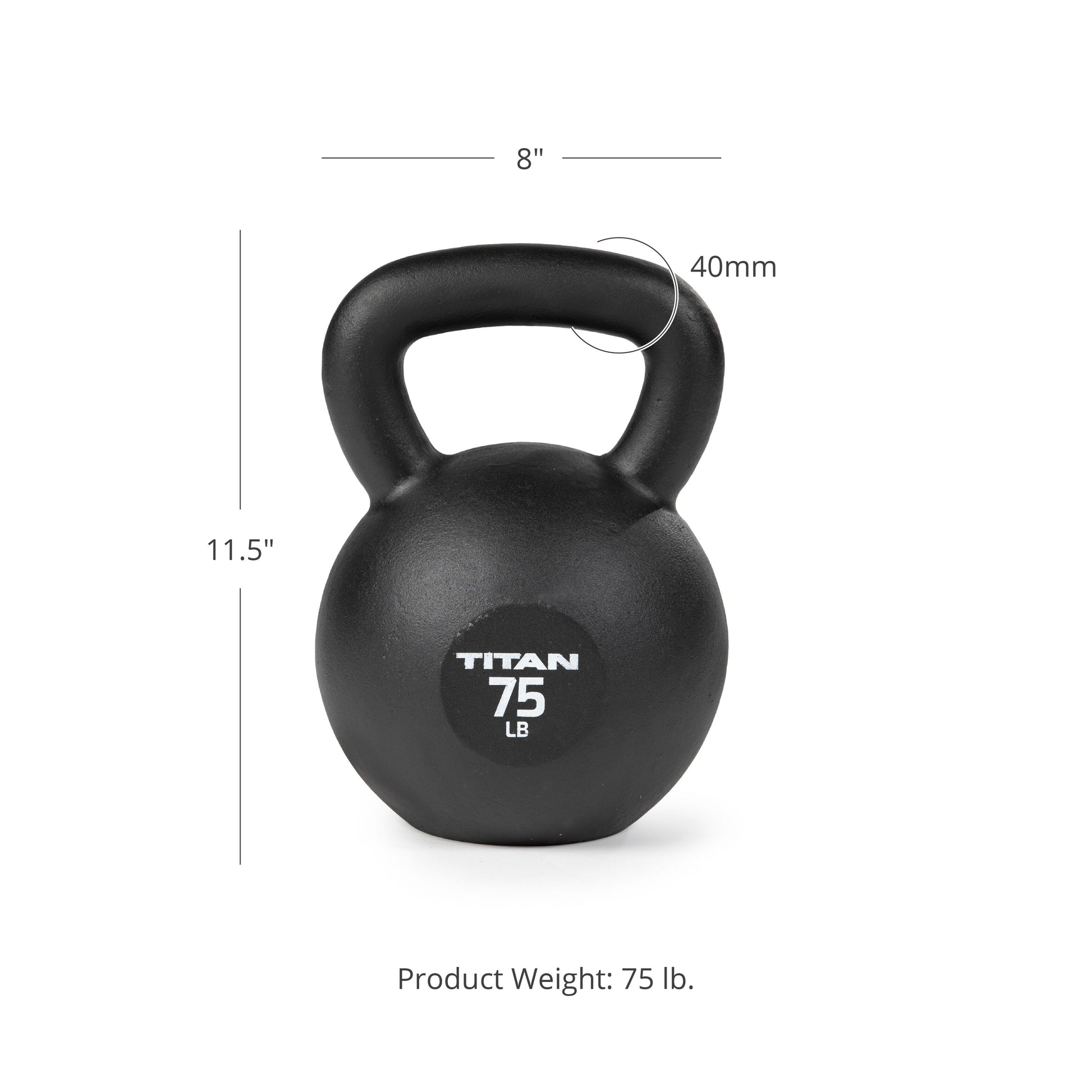 SCRATCH AND DENT - 75 LB Cast Iron Kettlebell - FINAL SALE