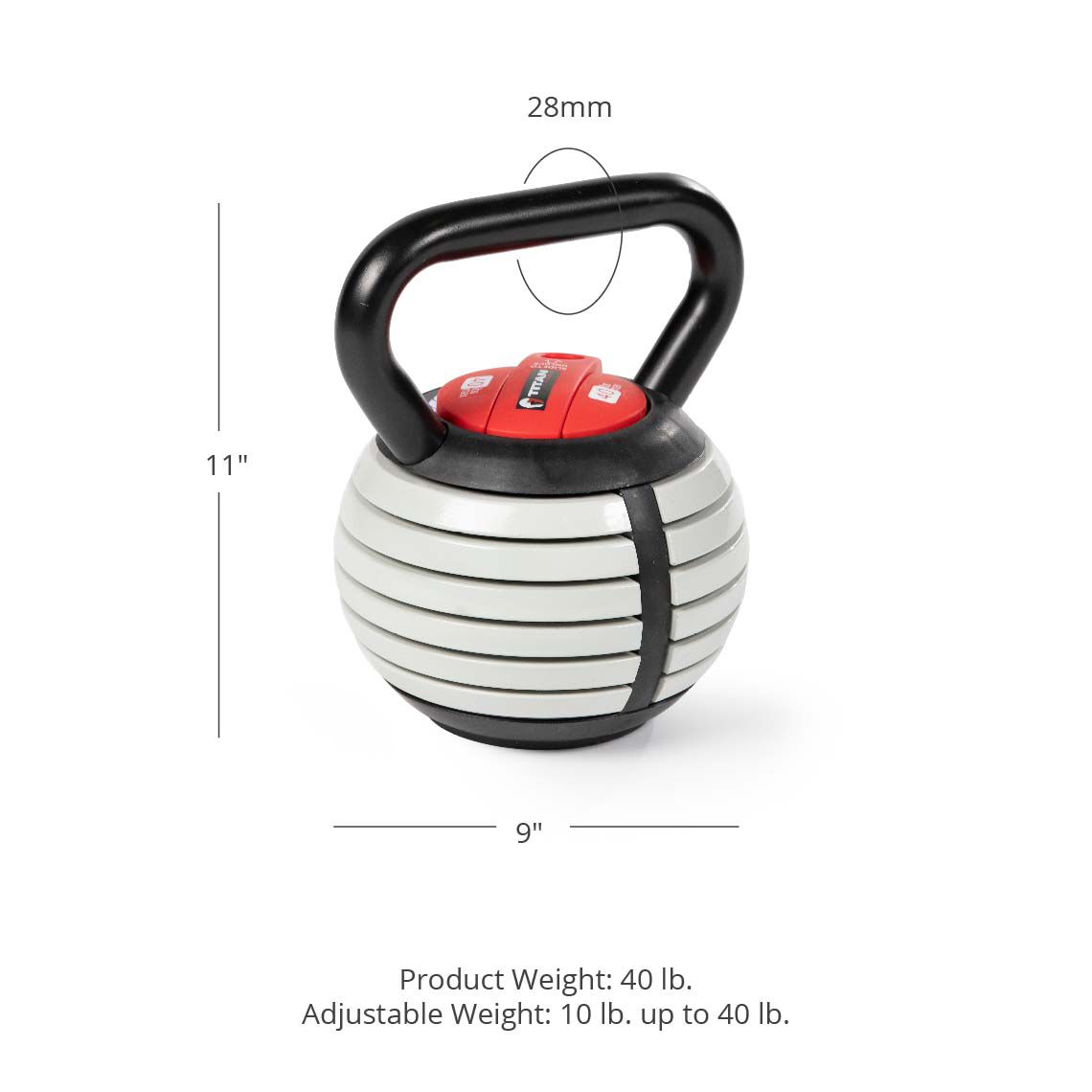 Scratch and Dent - 10 - 40 lb Adjustable Kettlebell - FINAL SALE - view 2
