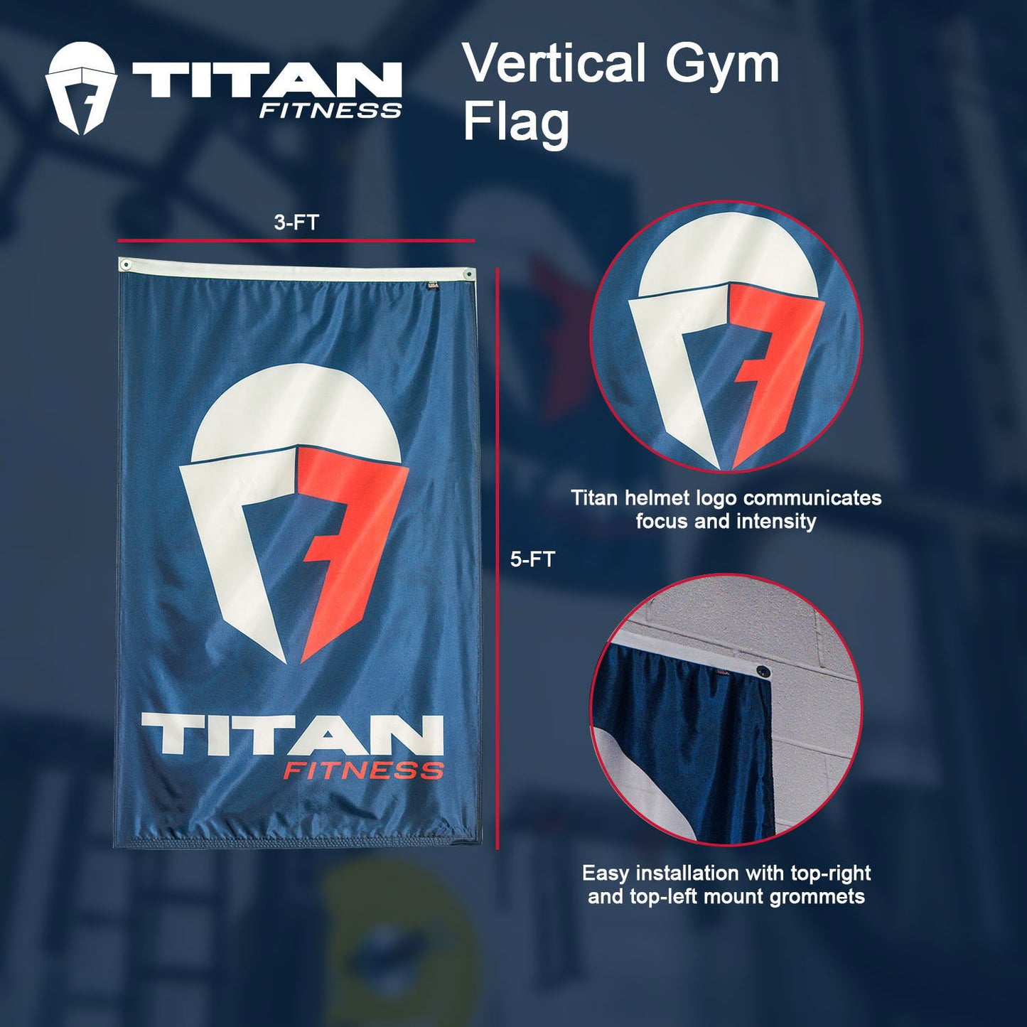 SCRATCH AND DENT -Vertical Gym Flag - FINAL SALE - view 3