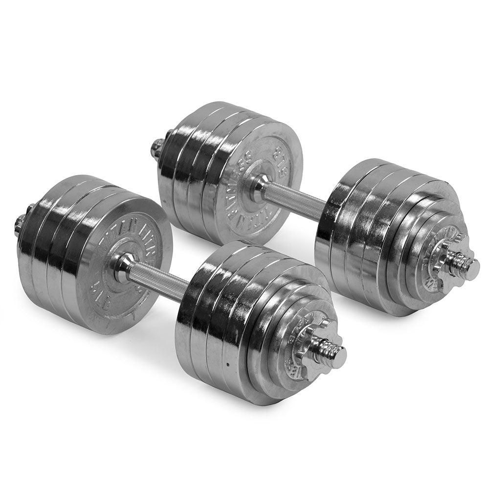 105 LB Set Adjustable Chrome Dumbbells - view 1