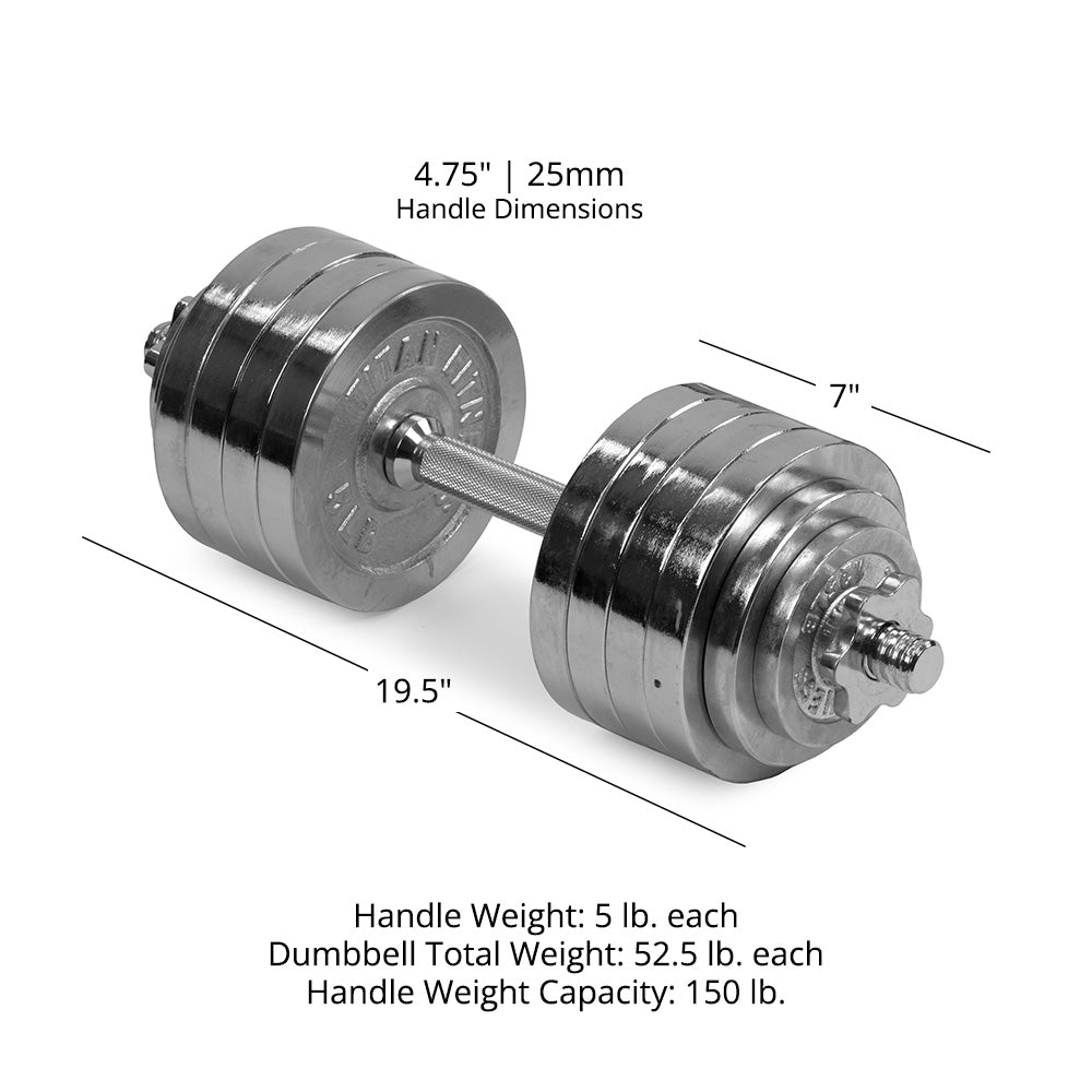 105 LB Set Adjustable Chrome Dumbbells - view 8