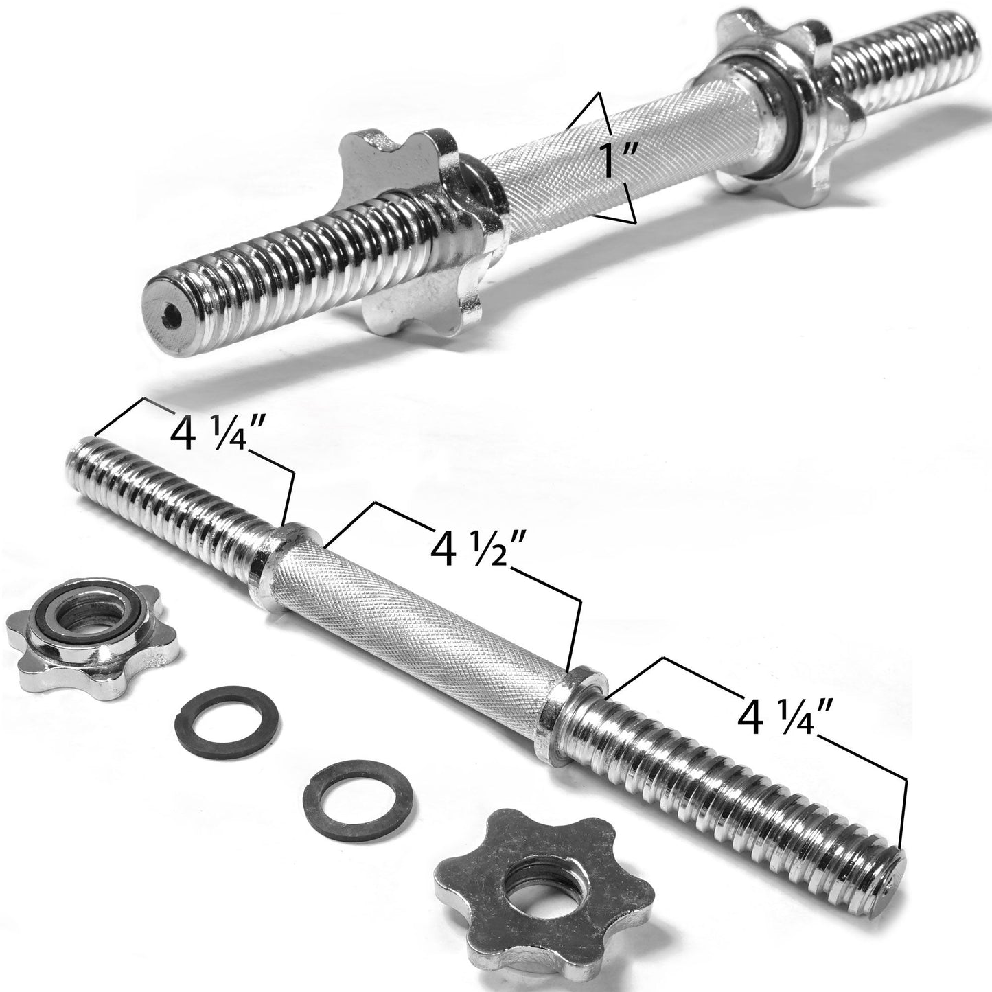 SCRATCH AND DENT - 14" Adj. Dumbbell Handle w/ End Nuts - FINAL SALE - view 1