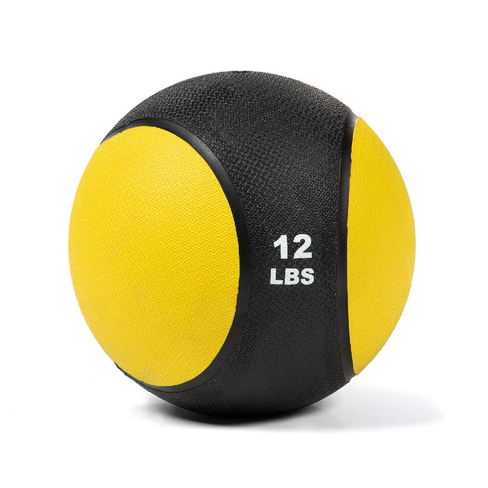 Scratch and Dent - 12lb Rubber Medicine Ball Yellow / Black - FINAL SALE - view 1