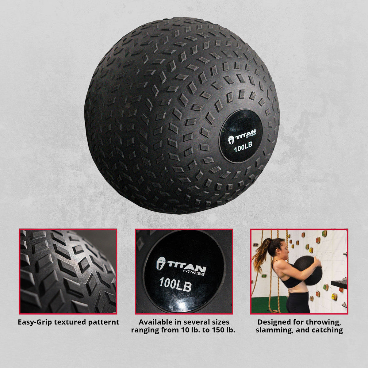Scratch and Dent - 100 lb. Rubber Tread Slam Ball - FINAL SALE - view 6