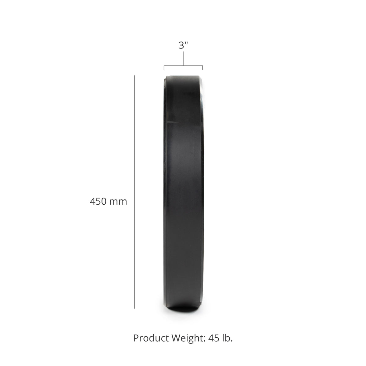 Scratch and Dent - 45 LB Single Economy Black Bumper Plate - FINAL SALE - view 2
