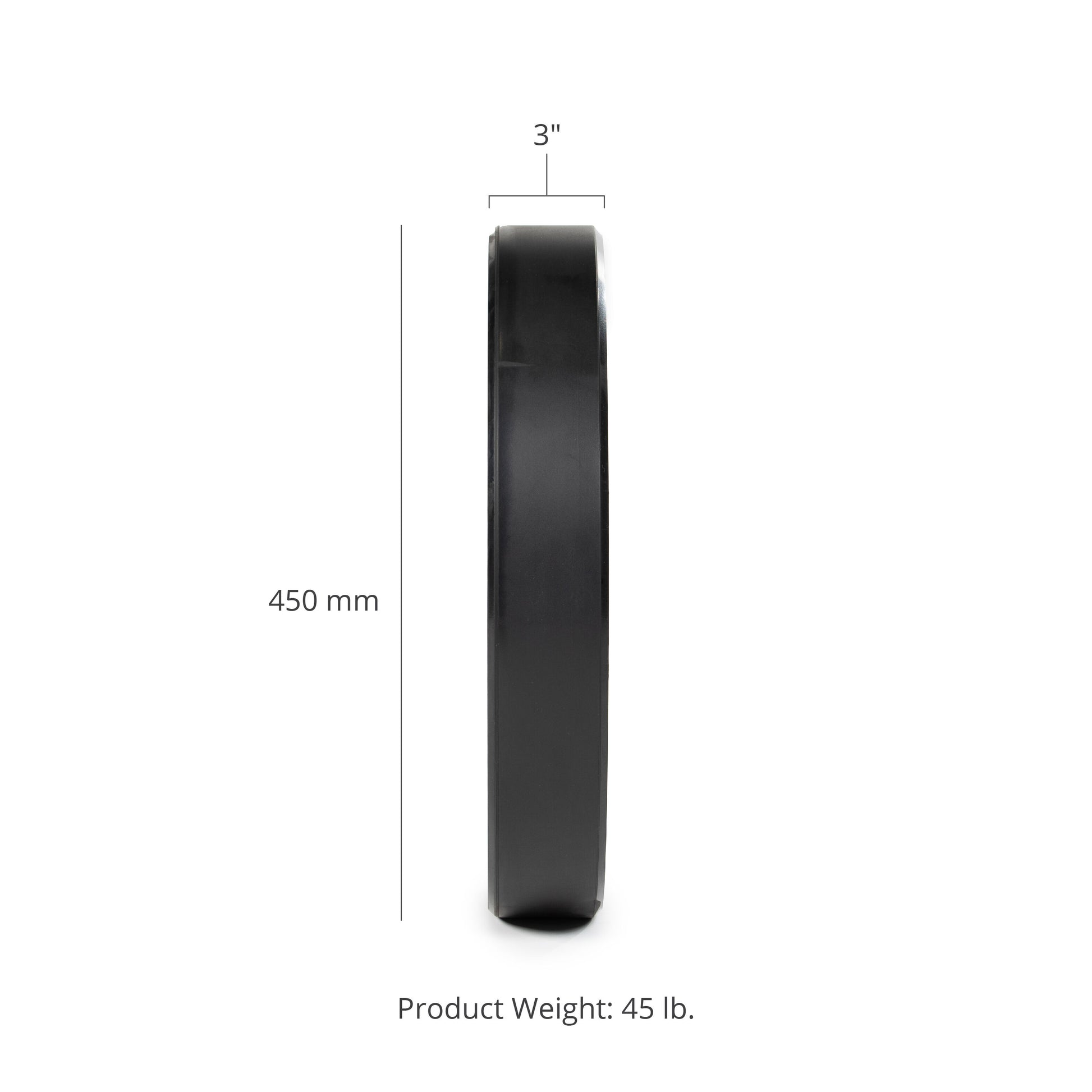 Scratch and Dent - 45 LB Single Economy Black Bumper Plate - FINAL SALE