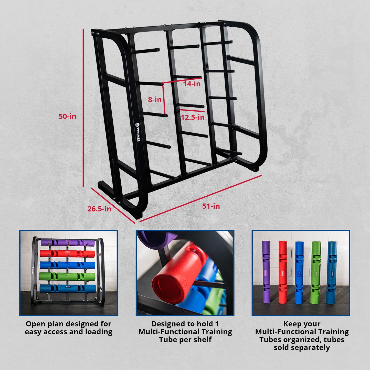 Scratch and Dent - Multi-Functional Training Tube Storage Rack - FINAL SALE - view 2