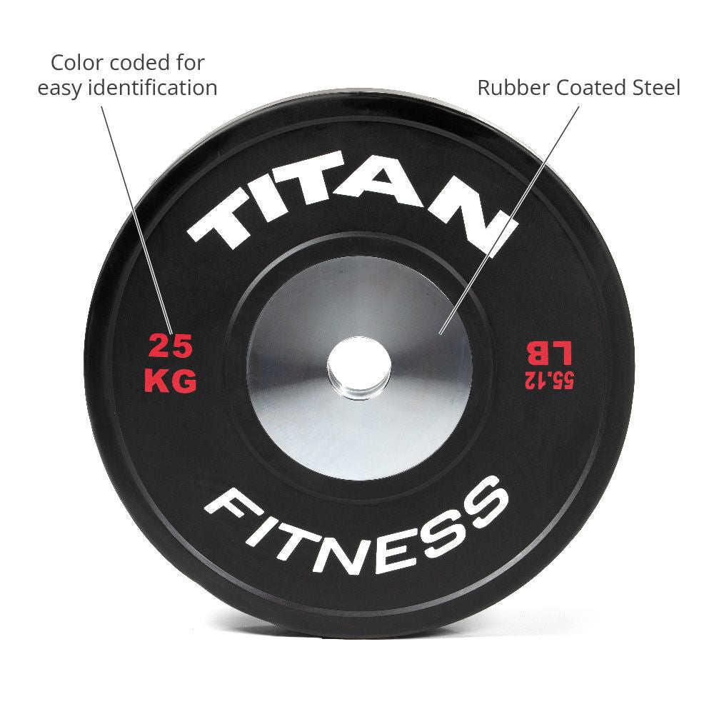 25 KG Single Black Elite Olympic Bumper Plate - view 4