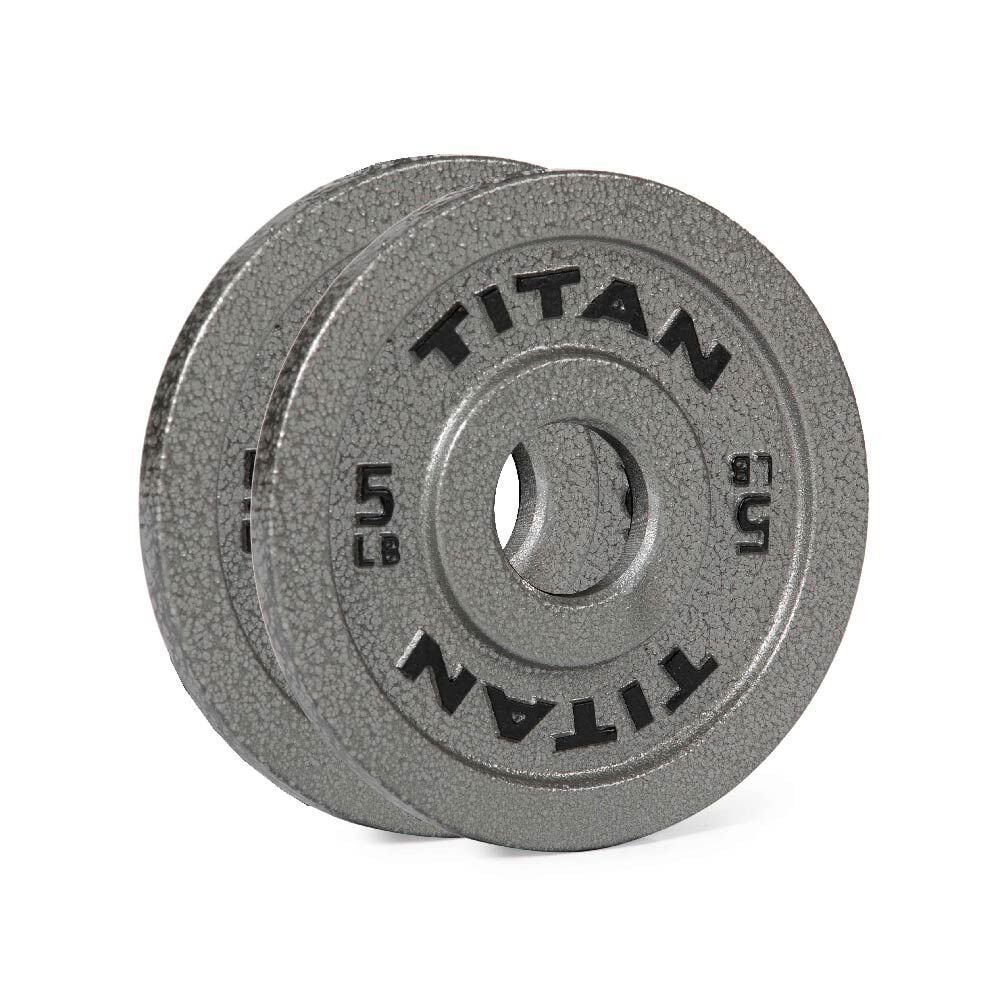 SCRATCH AND DENT - 5 LB Pair Silver Series Cast Iron Olympic Plates - FINAL SALE - view 1