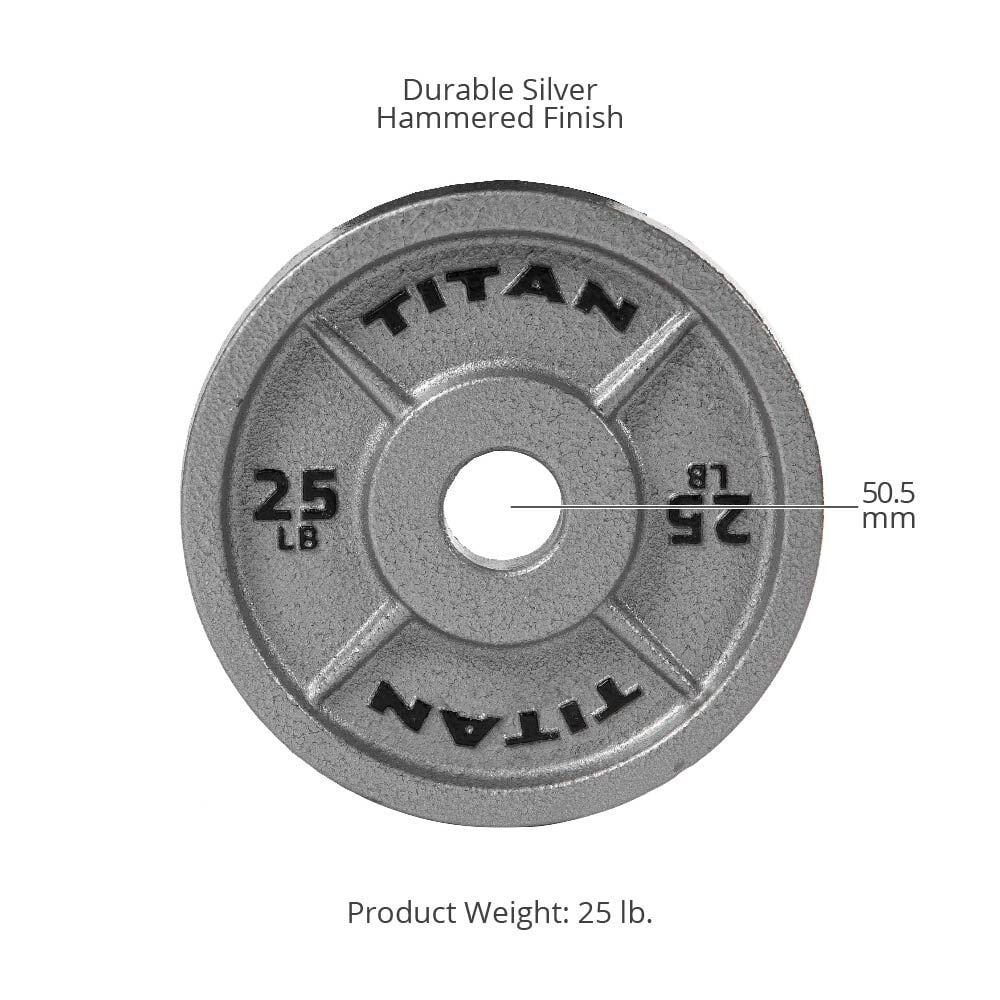 SCRATCH AND DENT - 25 LB Pair Silver Series Cast Iron Olympic Plates - FINAL SALE