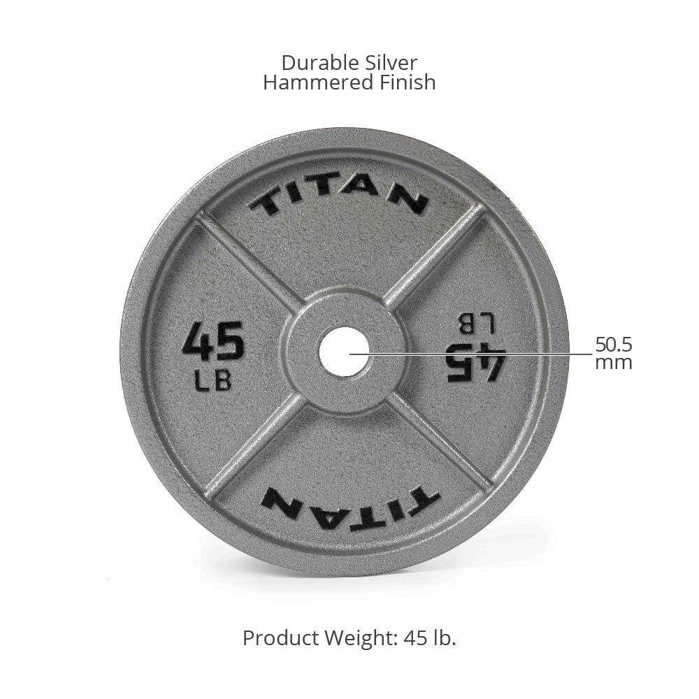 SCRATCH AND DENT - 45 LB Single Silver Series Cast Iron Olympic Plate - FINAL SALE
