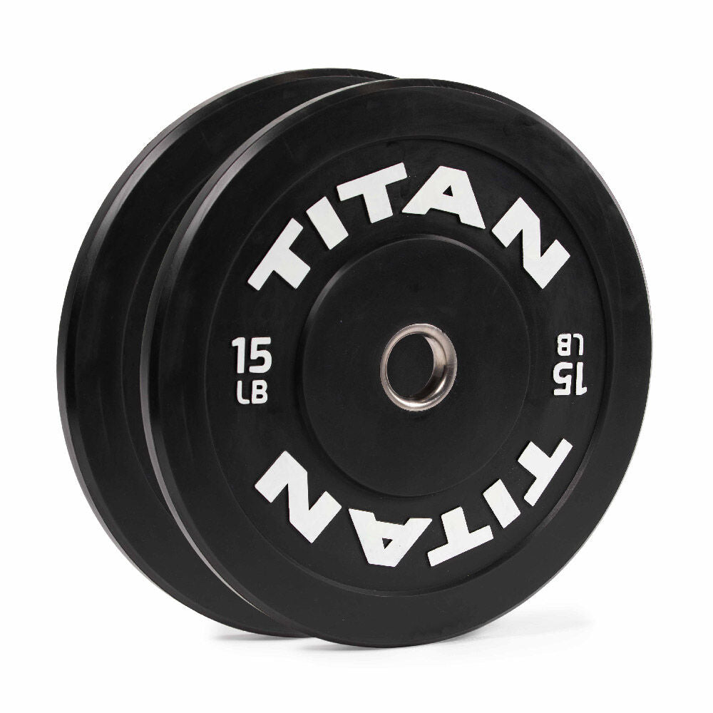 SCRATCH AND DENT - 15 LB Pair Economy Black Bumper Plates - FINAL SALE - view 1