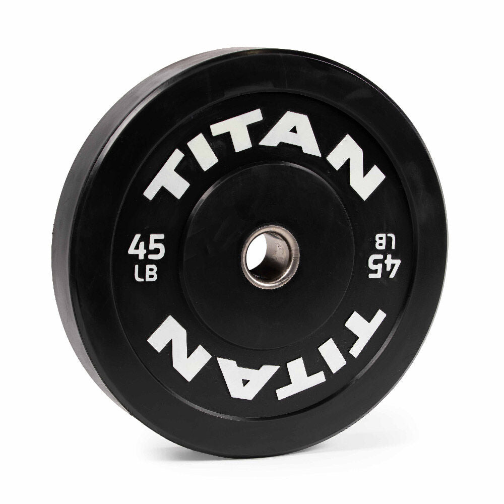SCRATCH AND DENT - 45 LB Single Economy Black Bumper Plate - FINAL SALE - view 1