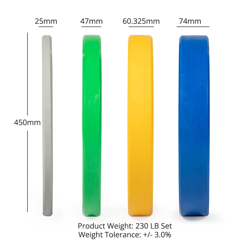 230 LB Set Economy Color Bumper Plates - view 8