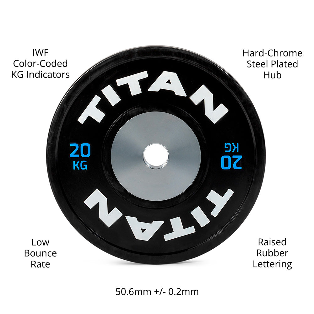 20 KG Single Elite Black Olympic Bumper Plate