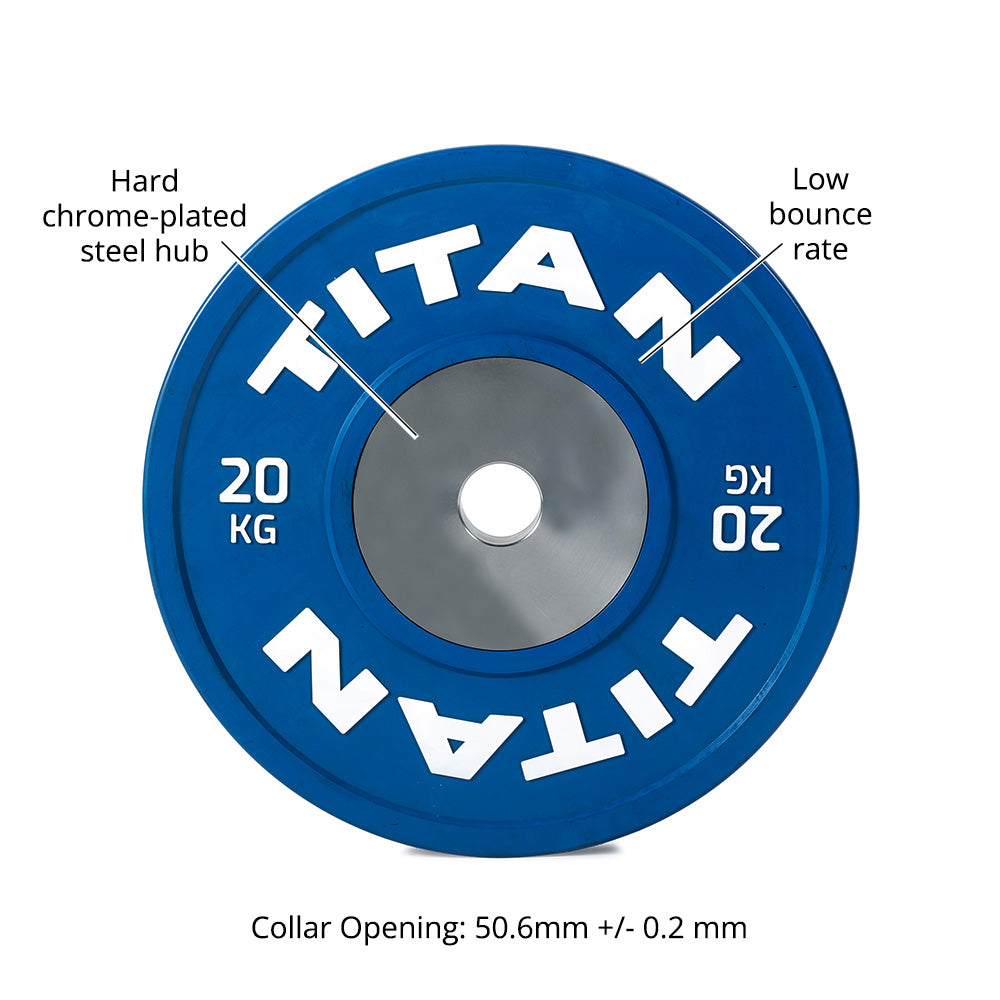 Scratch and Dent, 20 KG Blue Elite Color Olympic Bumper Plate - view 3
