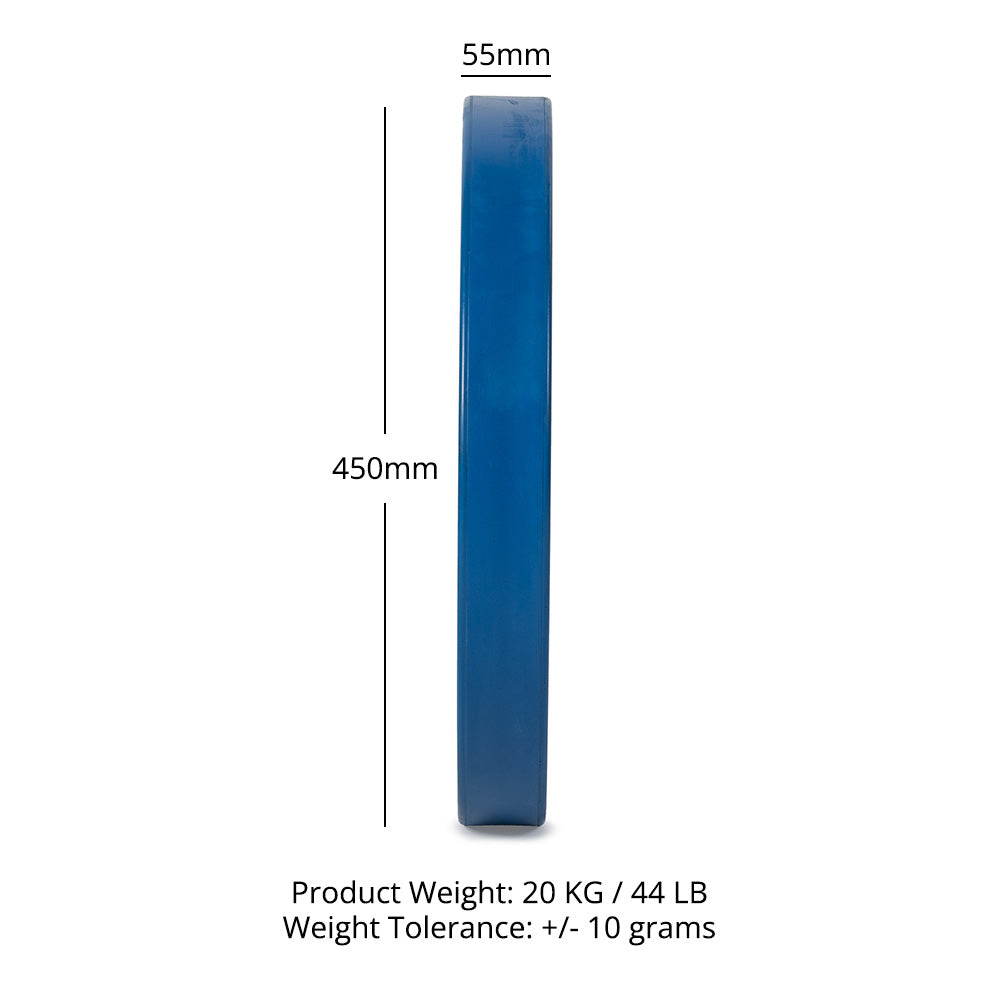 Scratch and Dent, 20 KG Blue Elite Color Olympic Bumper Plate - view 4