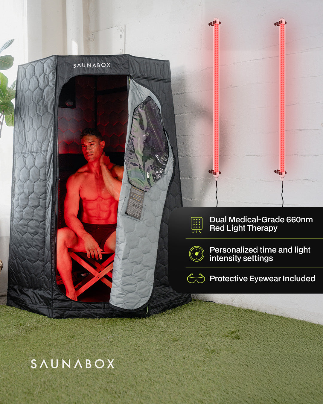 SaunaBox® Pulse PRO: Infrared Sauna with Red-light Therapy - view 3