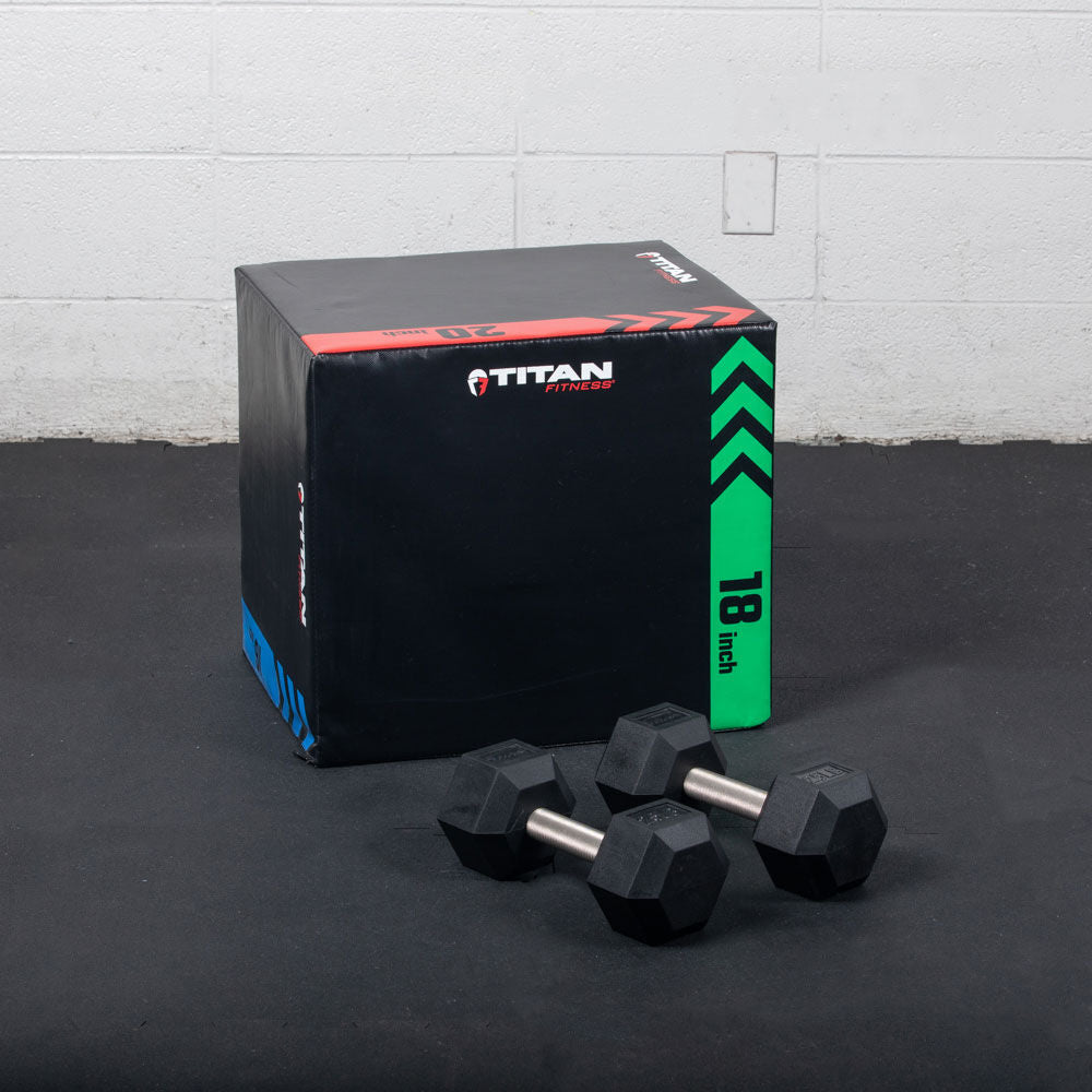 Straight Stainless Steel Hex Dumbbells - view 3