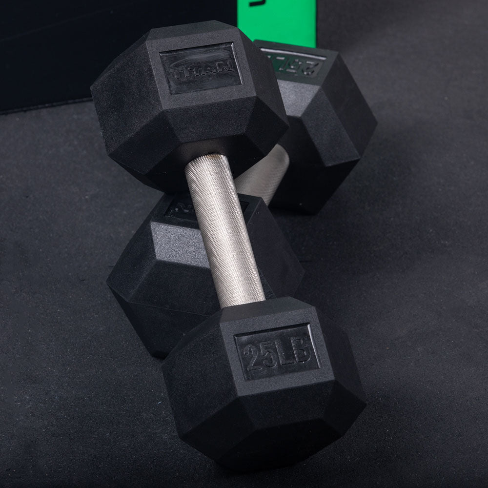 Straight Stainless Steel Hex Dumbbells - view 2