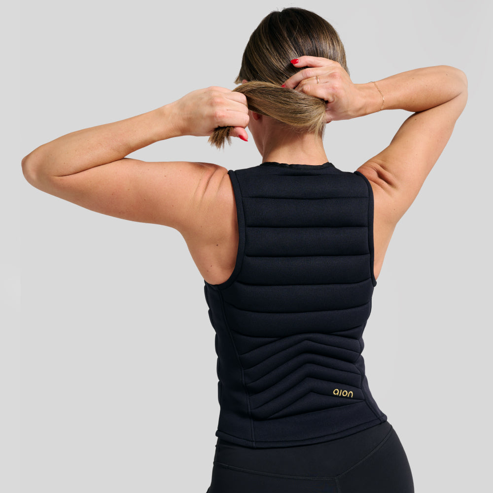 Aion Women's Workout Vest | Black/White Split - view 6