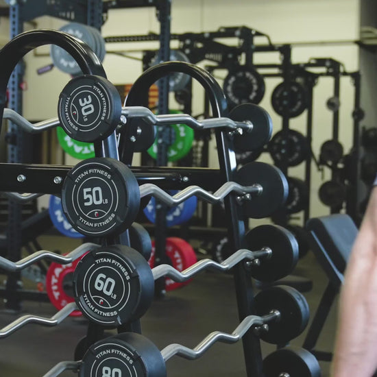 EZ Curl Fixed Rubber Barbells