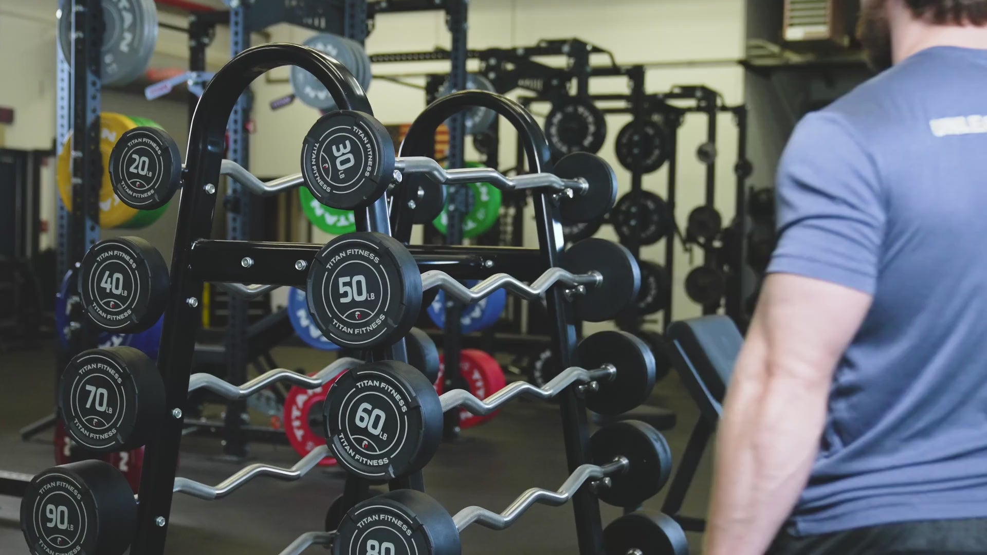 EZ Curl Fixed Rubber Barbells