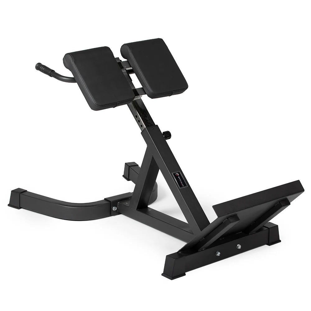Roman chair back hyperextension machine, front angle