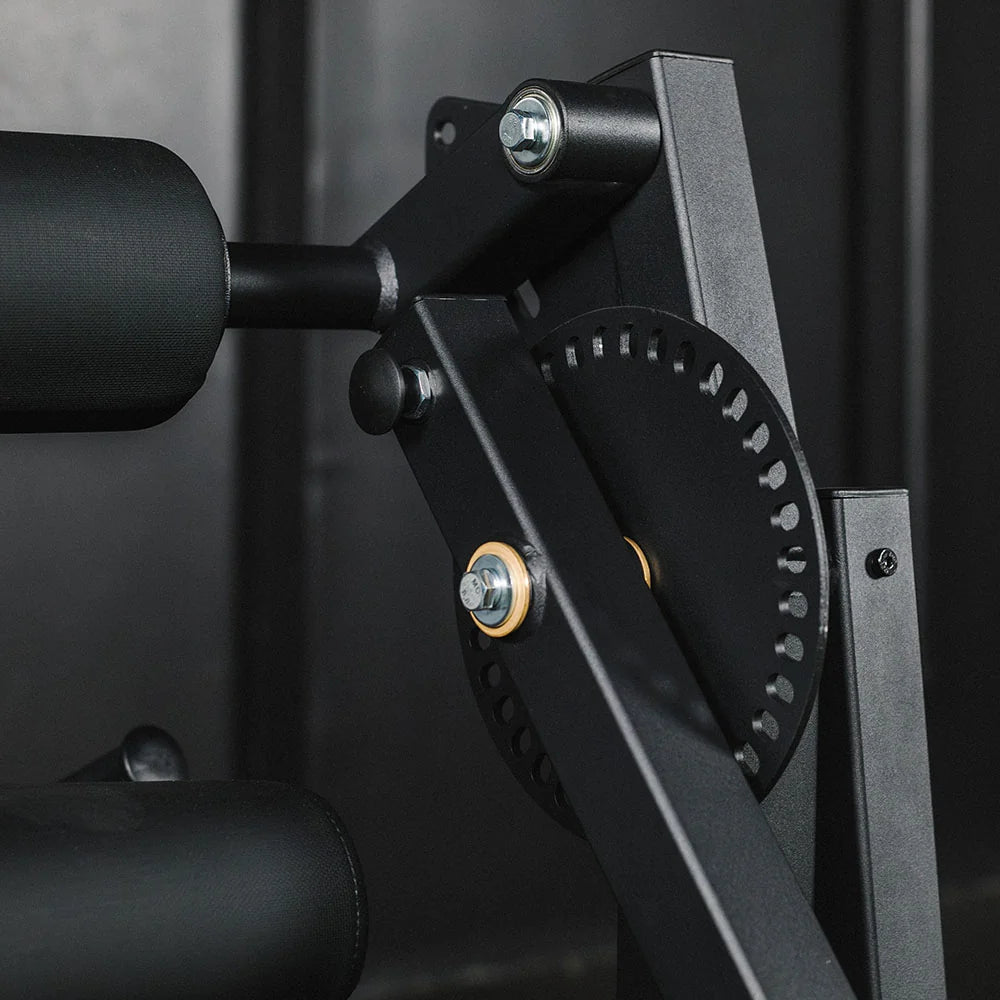 Titan plate-loaded leg extension and leg curl machine, adjustment mechanism