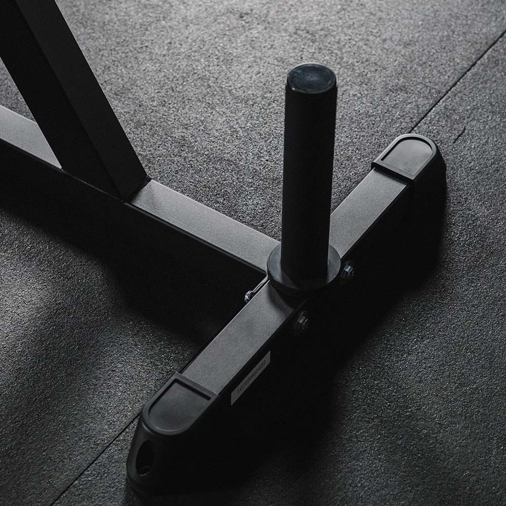 Titan plate-loaded leg extension and leg curl machine, weight storage peg - view 12